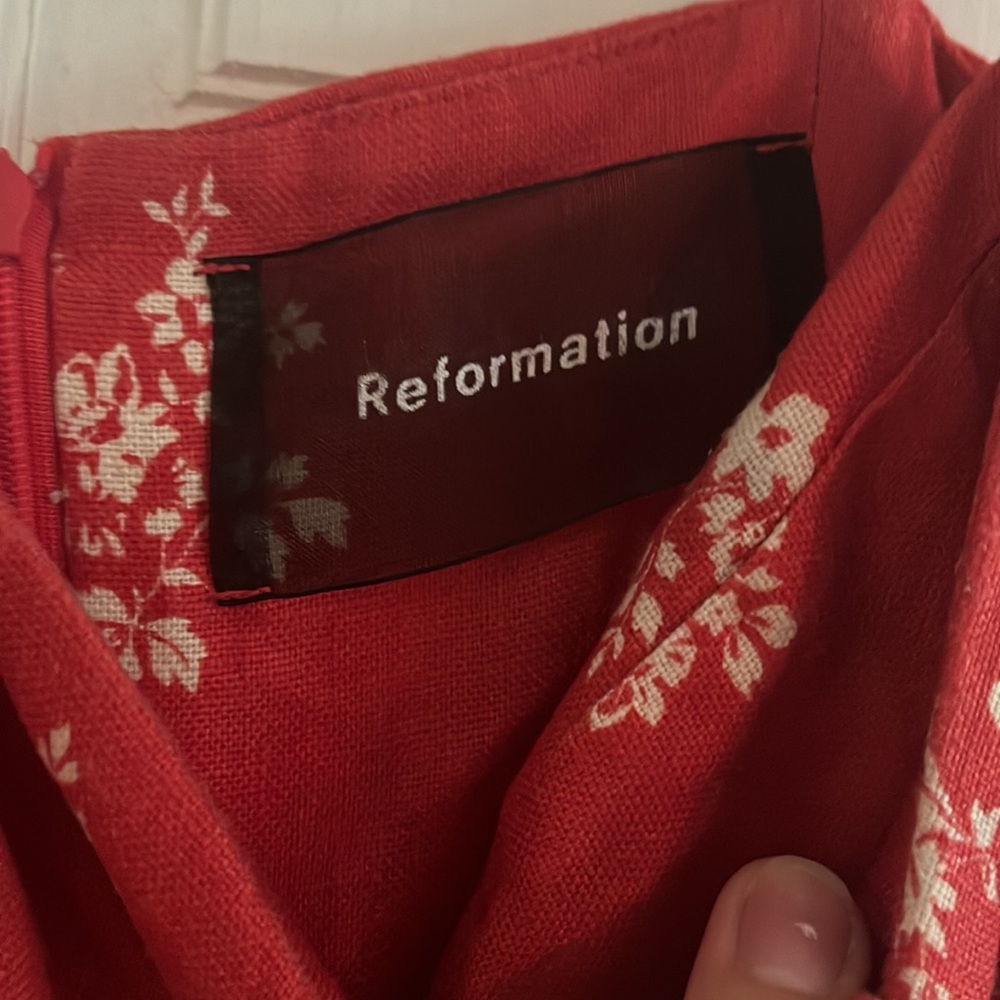 Reformation Red Floral Midi Dress - Picture 5 of 6